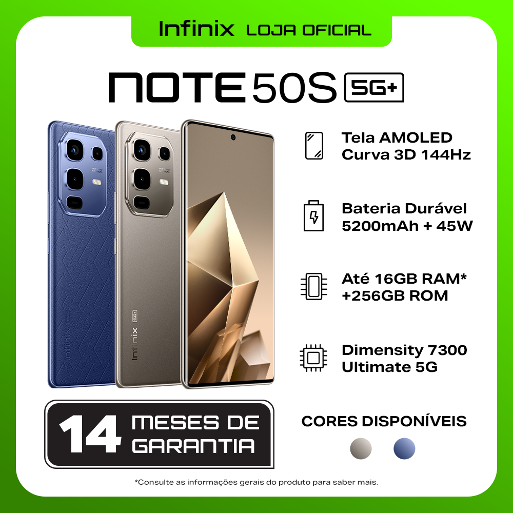 munique172's tweet card. Compre Celular Infinix Note 50S 5G 256GB/8GB RAM, Processador Dimensity 7300 Ultimate, Câmera 64MP, Bateria 5200mAh na Shopee Brasil! ✨ Bem-vindo à Loja Oficial...