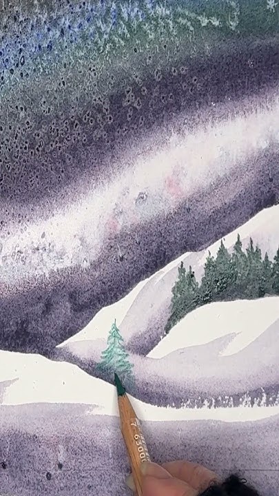 SusanAlisonArt's tweet card. Using Moonglow Watercolour Paint on Snow #howtopaint #timelapse...