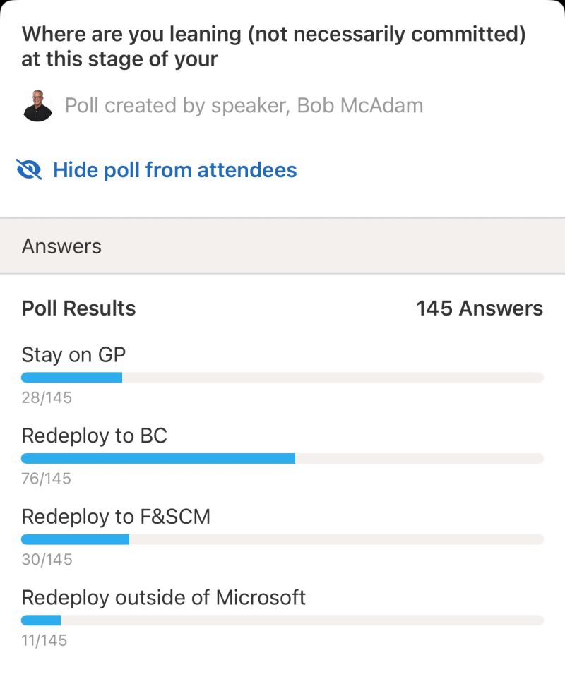 GPUGTampaBay's tweet card. My final, not-exactly-scientific, polling results are in from the Whova poll I put forth for #SummitNA, so thanks to all who participated. The #GPUG audience has a lot to consider, and end user...