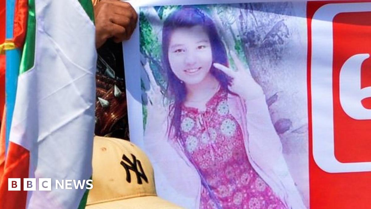 BBCBreaking's tweet card. Mya Thwe Thwe Khaing, 20, is the first protester to die since the military coup on 1 February.