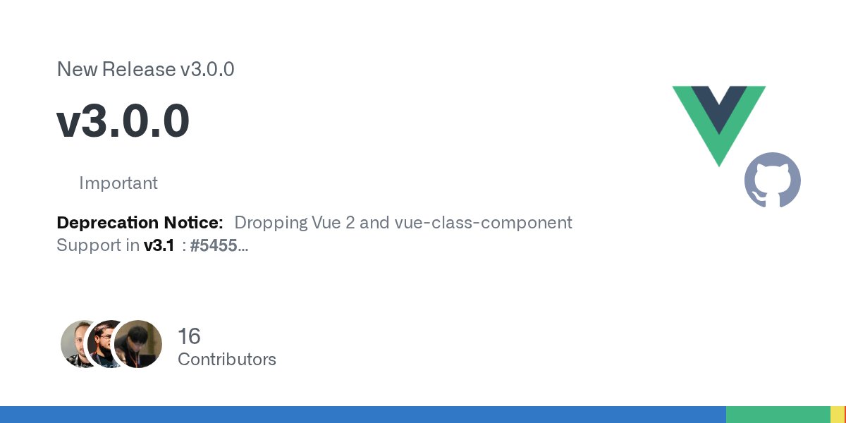 johnsoncodehk's tweet card. ImportantDeprecation Notice: Dropping Vue 2 and vue-class-component Support in v3.1: #5455 TipLanguage Server Upgrade guide for non-vscode editors: #5456 Stability Improvements Hybrid Mode Alway...