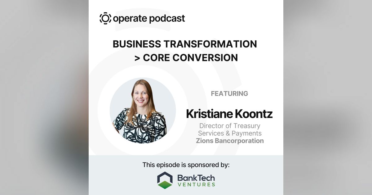 ransomthoughts's tweet card. Business Transformation > Core Conversion - Kristiane Koontz of Zions...
