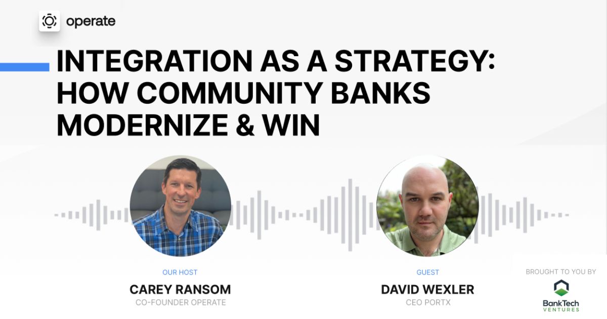 BankTechVC's tweet card. David Wexler joined me to discuss a critical innovation and transformation topic in banking - integrations. We also talked about what the industry has historically gotten wrong in implementing new...