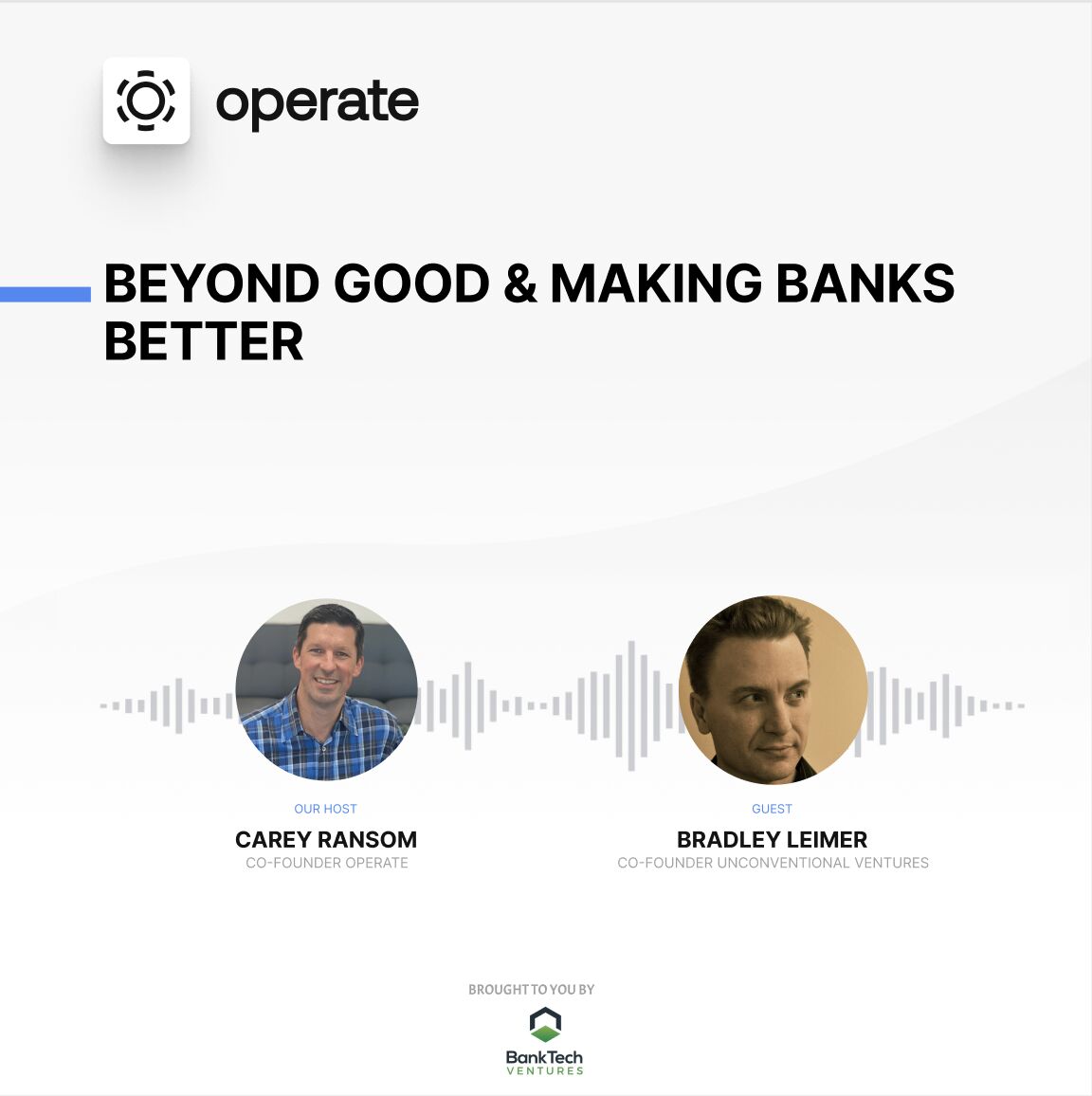 ransomthoughts's tweet card. It's back! My first Operate Podcast in awhile and it's a fun one - Bradley Leimer from Unconventional Ventures (and author of Beyond Good). Bradley and I finally met this year at Finovate, and we...
