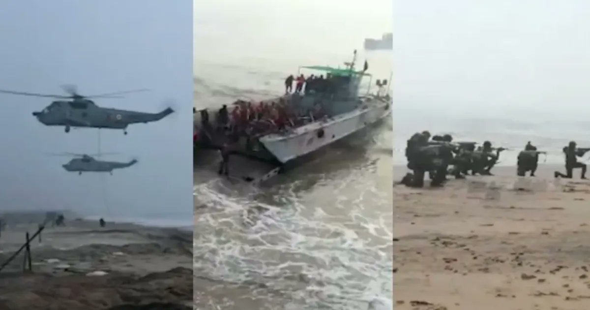 IndianWitness's tweet card. The Indian Armed Forces commence the tri-service exercise ‘Trishul’ along the western coast, led by the Navy with Army and Air Force participation.