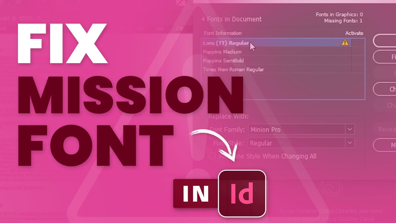 Tasleem35827723's tweet card. Fix Missing Fonts in InDesign Instantly! | Quick & Easy Tutorial -...