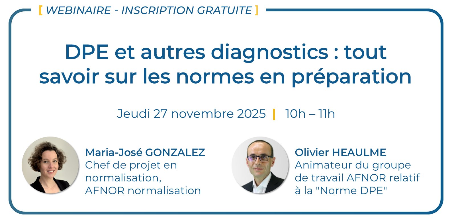 Diagamter's tweet card. Déjà un an que le projet de norme DPE a été lancé. Alors que ce diagnostic est au cœur de toutes les discussions, la publication de la norme est plus que jamais attendue. Olivier HEAULME, animateur...