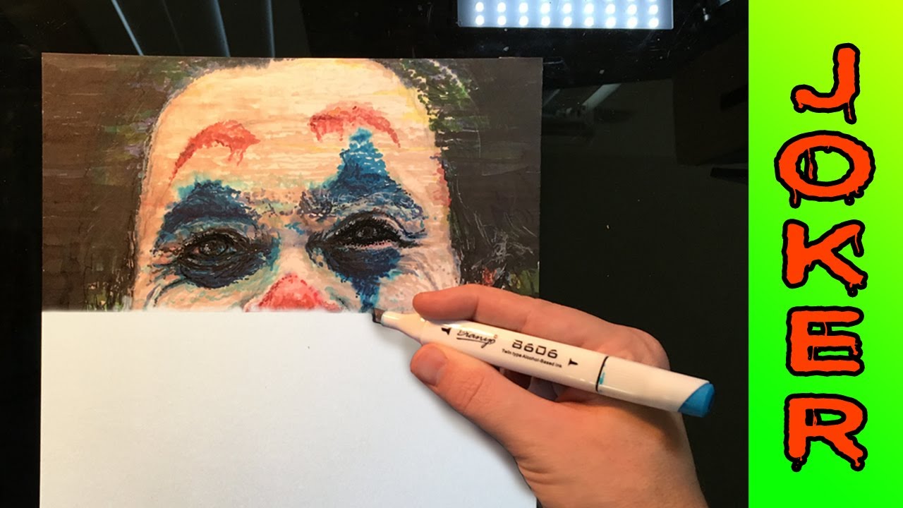 stickyARTc's tweet card. Drawing Joker Like a Printer 🖨