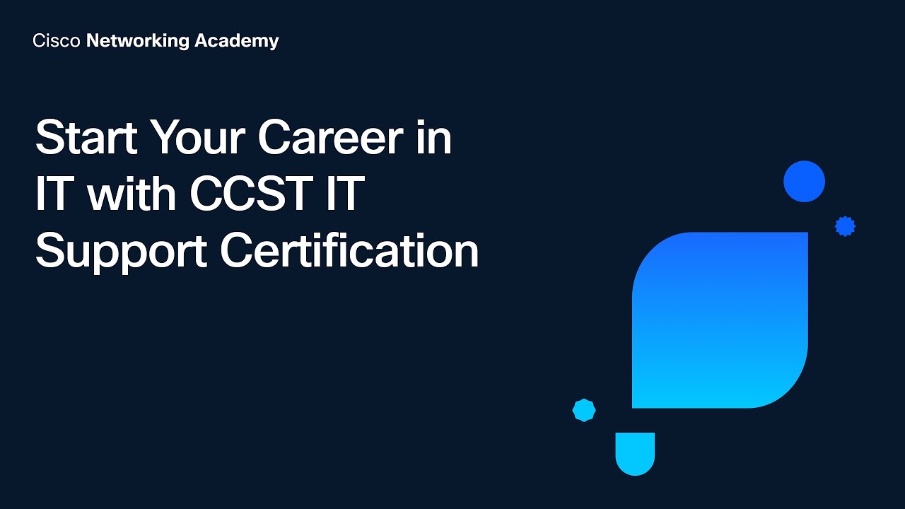 CiscoNetAcad's tweet card. Start Your Career in IT with CCST IT Support Certification - For...