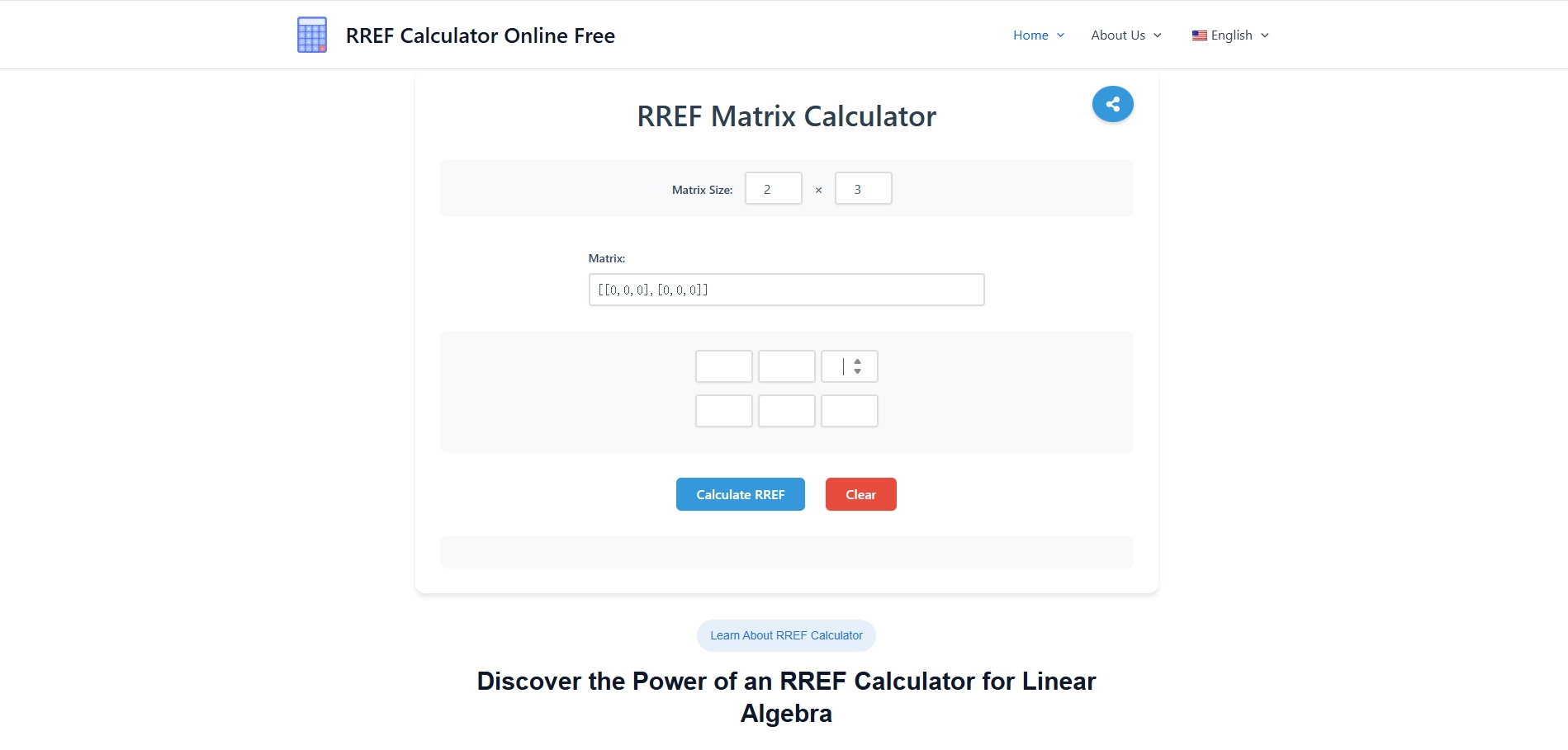 aitoolsonline's tweet card. RREFCalculator.top quickly finds matrix reduced row echelon forms with clear, step-by-step results.