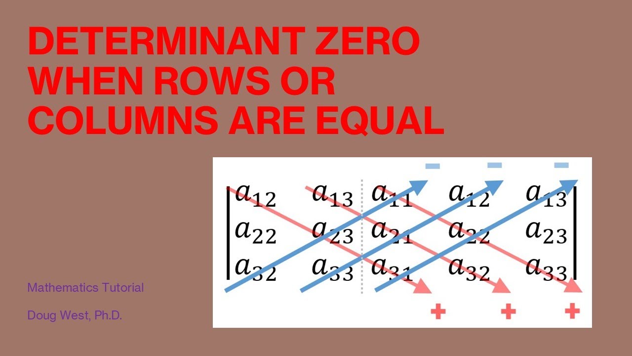 DCoins's tweet card. Determinant Zero When Rows or Columns Are Equal