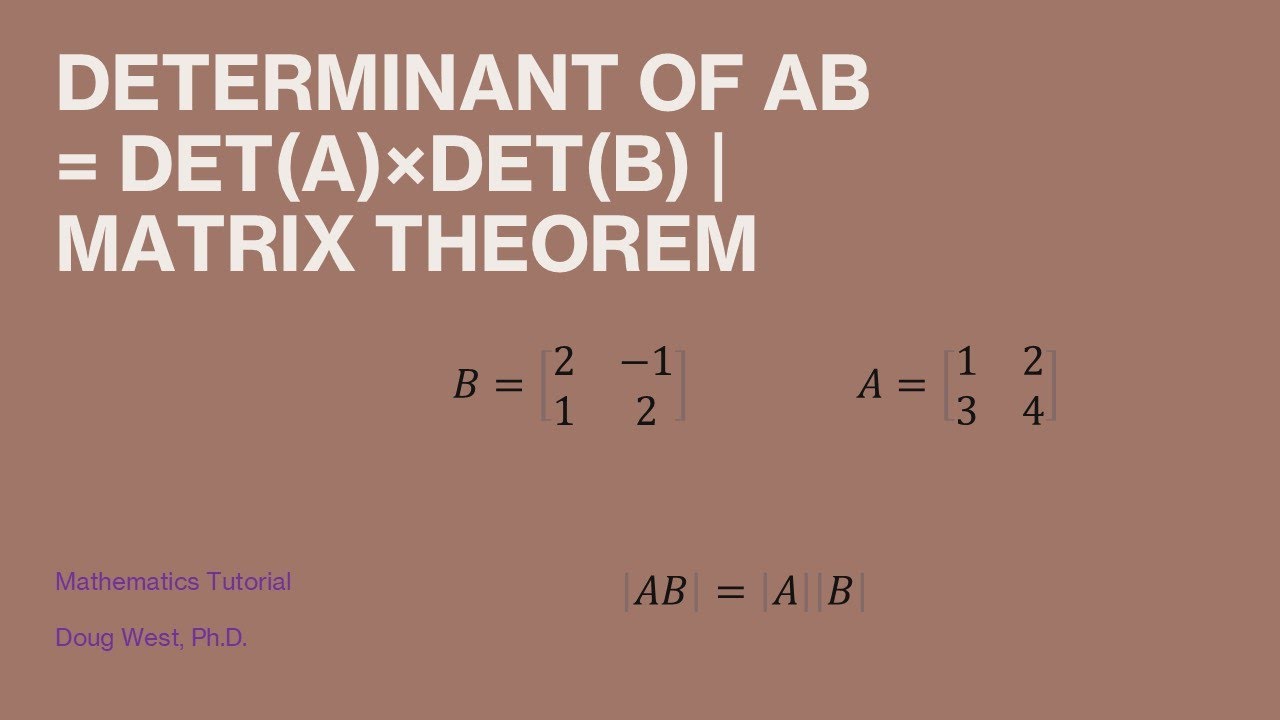 DCoins's tweet card. Determinant of AB = det(A)×det(B) | Matrix Theorem