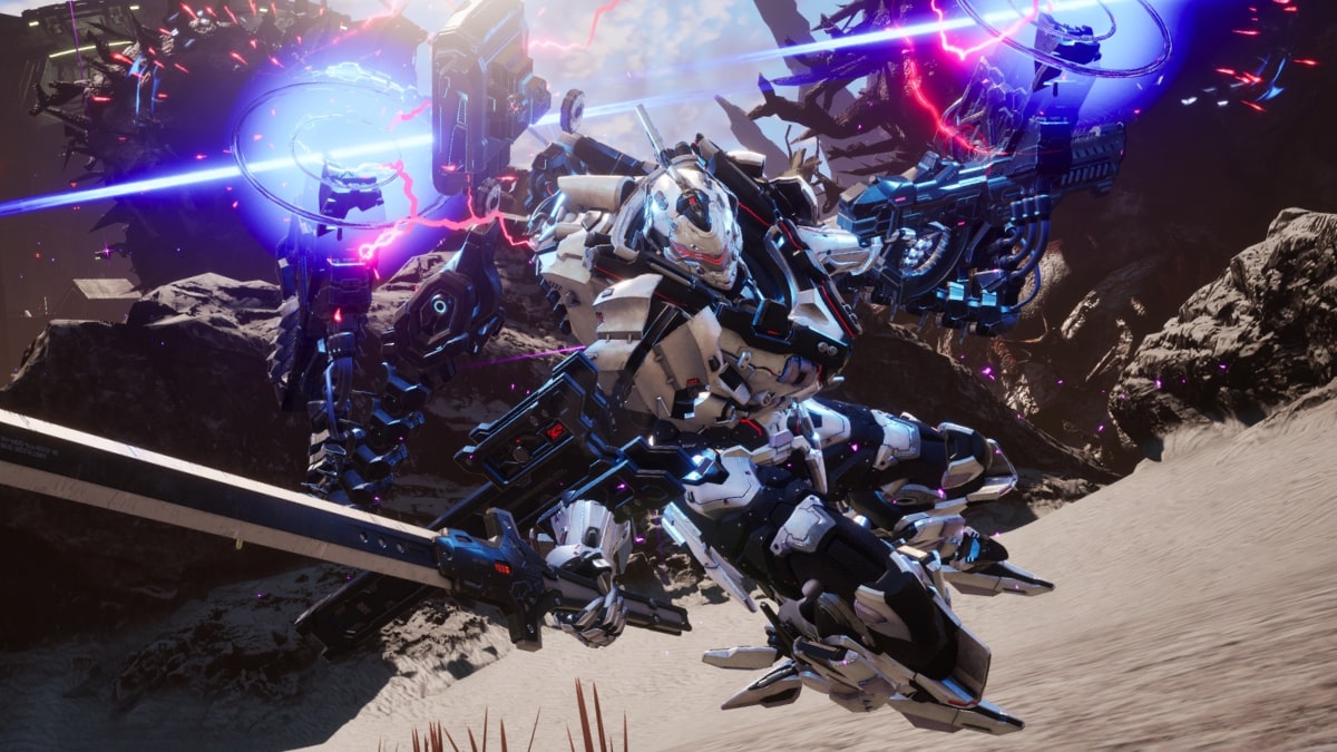 TechStomperIE's tweet card. Daemon X Machina: Titanic Scion is a brilliant mech title held back by a dull open world and controls that aren’t always tight enough