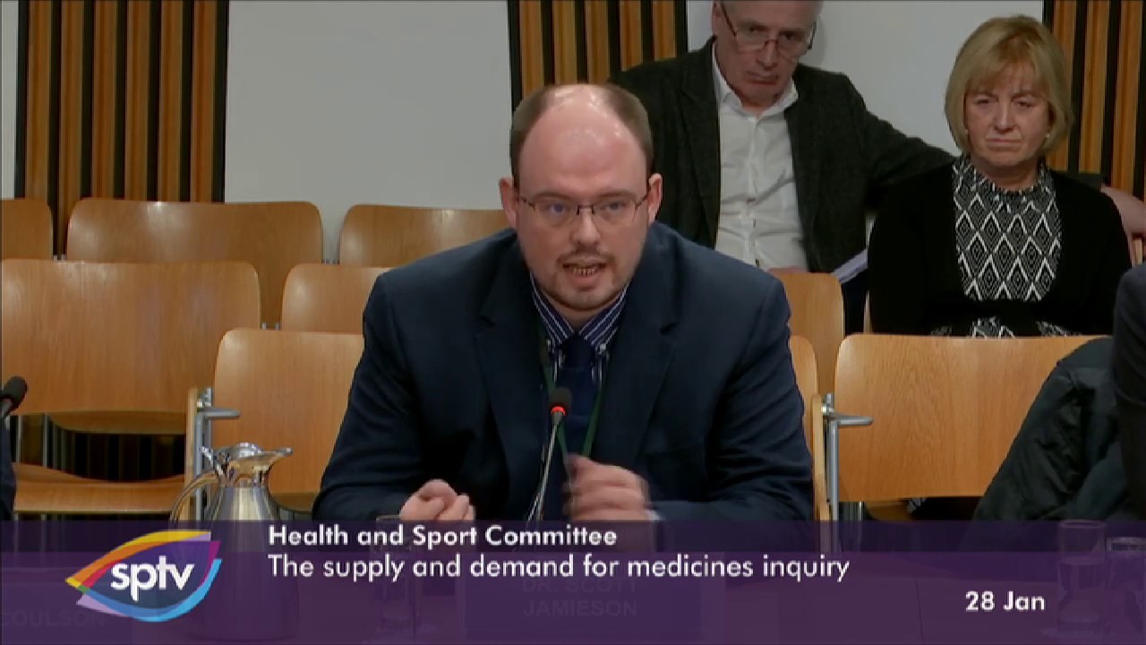 CPharmacyScot's tweet card. Health and Sport Committee | Scottish Parliament TV