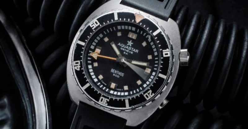 Heauxfessional1's tweet card. Discover the new Aquastar Benthos Professional, a luxury dive watch with a DLC-coated case, ETA 2824-2 movement, and 300m water resistance.