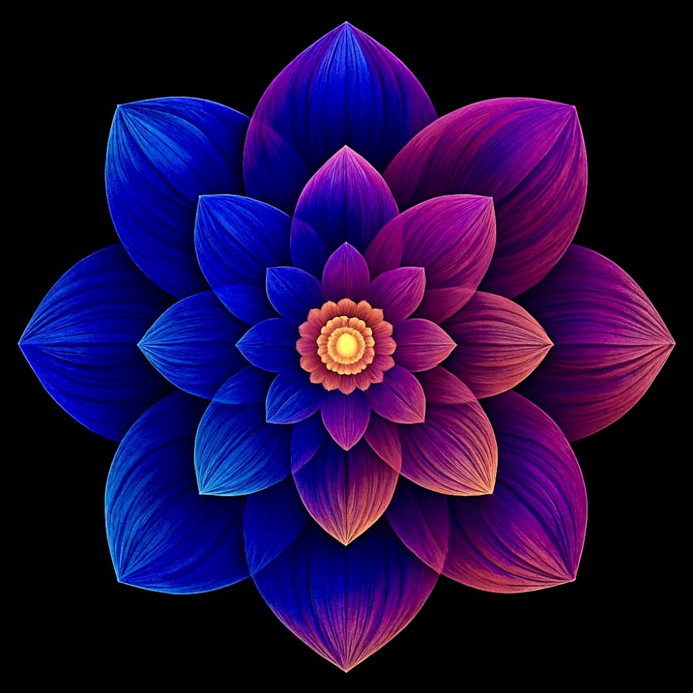 Maximcine's tweet card. “Fourth Dimension Bloom” is a radiant exploration of color, symmetry, and dimensional depth. This 4D-inspired creation fuses delicate pastel gradients with a mathematically perfect floral architect...