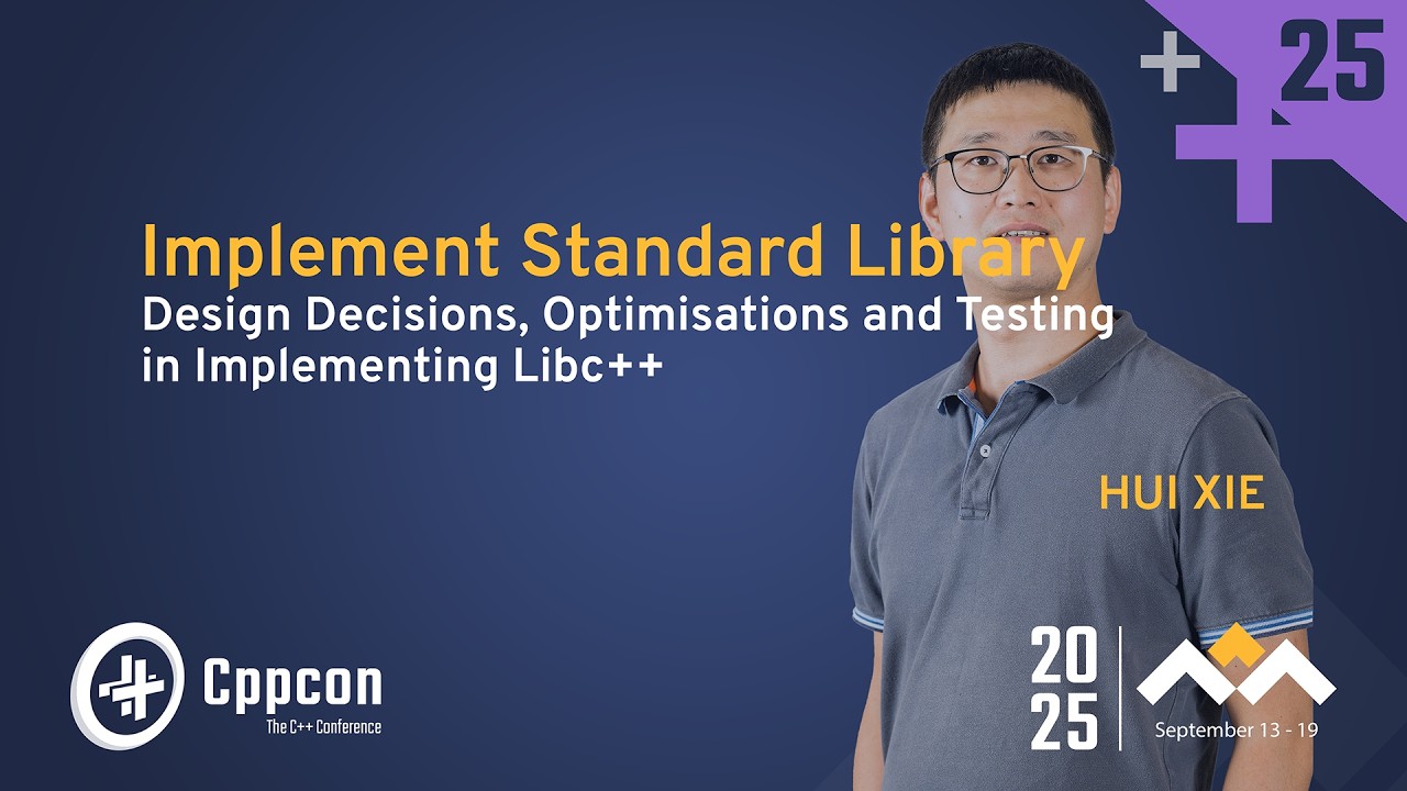 CppCon's tweet card. Implement the C++ Standard Library: Design, Optimisations, Testing...