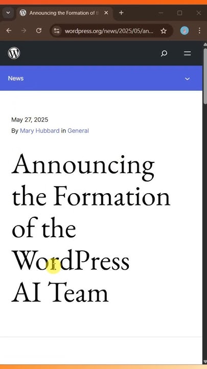 TheSunitaRai's tweet card. WordPress Launches New AI Team to Shape the Future! @sitesaga...