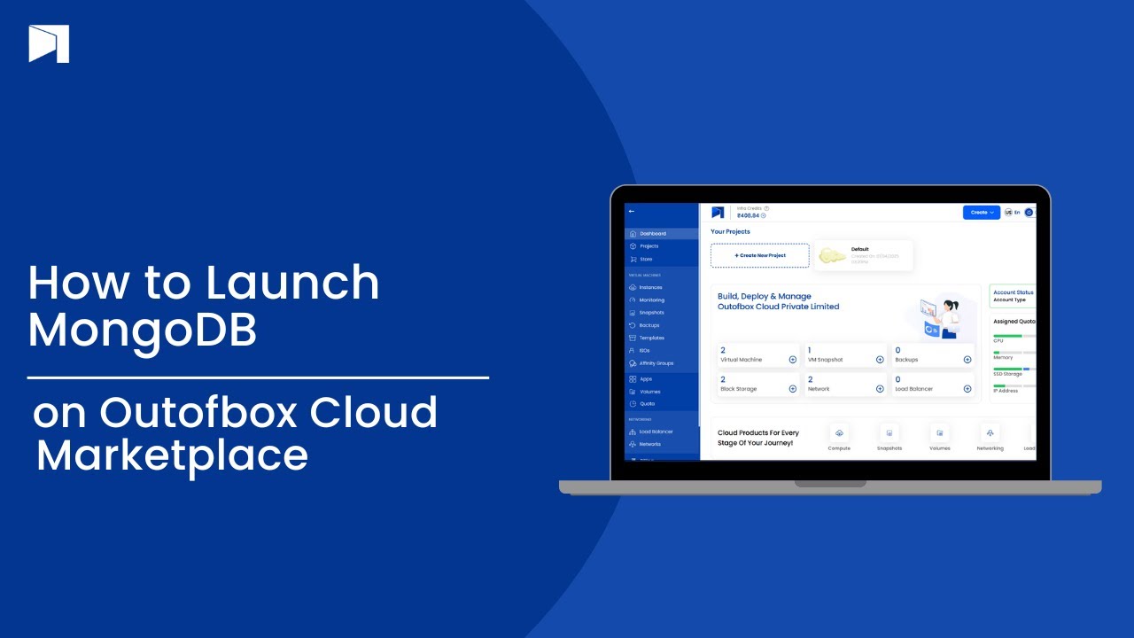oobcloud's tweet card. How to Launch MongoDB on Outofbox Cloud Marketplace