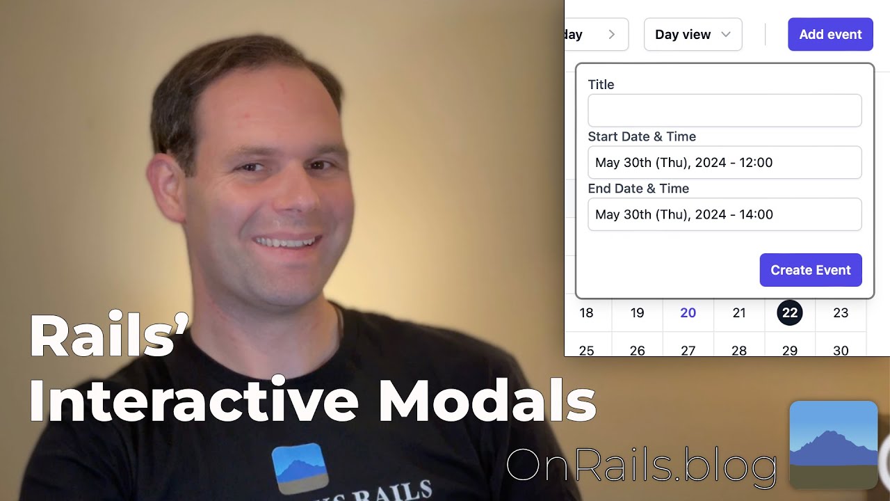 OnrailsJohn's tweet card. Interactive Modals in Rails with Stimulus.js