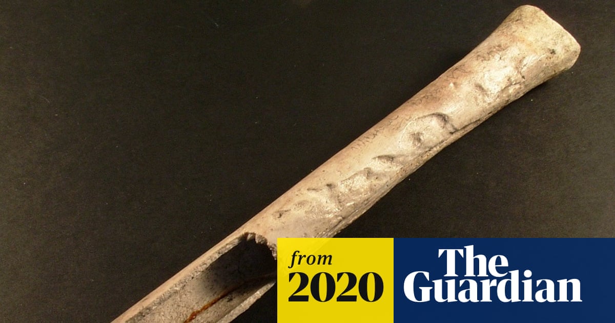 _ThatsOldNews's tweet card. Pieces of bone were turned into ornaments, and may have been placed on display