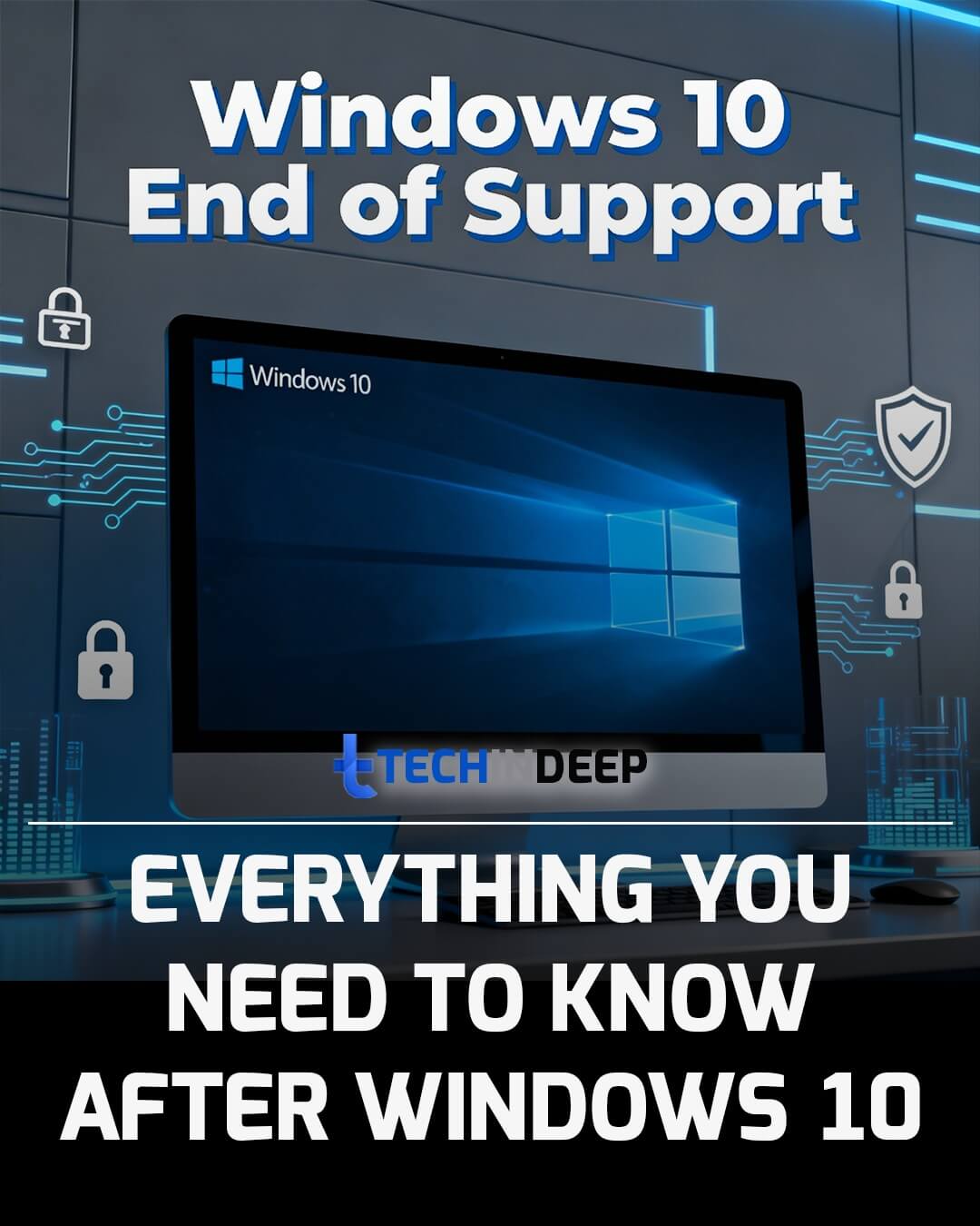 TechinDeep's tweet card. Learn what Windows 10 end of support means for your PC. Discover security risks, upgrade options, Extended Security Updates, and migration strategies after October 14, 2025.