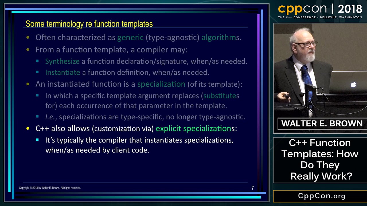 ixsci's tweet card. CppCon 2018: Walter E. Brown “C++ Function Templates: How Do They...