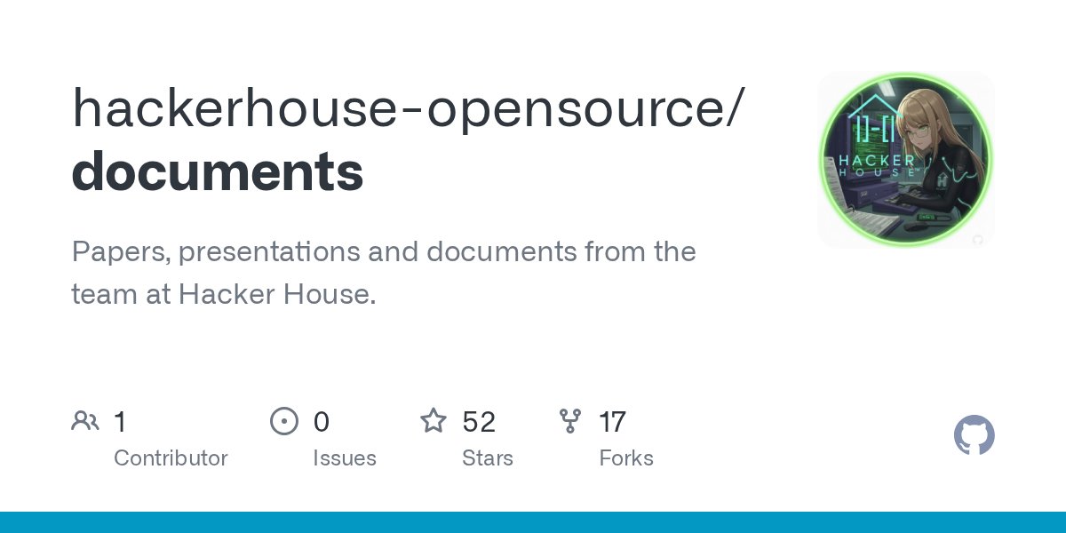 iosdev_'s tweet card. Papers, presentations and documents from the team at Hacker House. - hackerhouse-opensource/documents