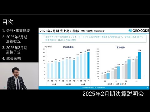 kaisyasegment's tweet card. 株式会社ジオコード 2025年2月期 決算説明