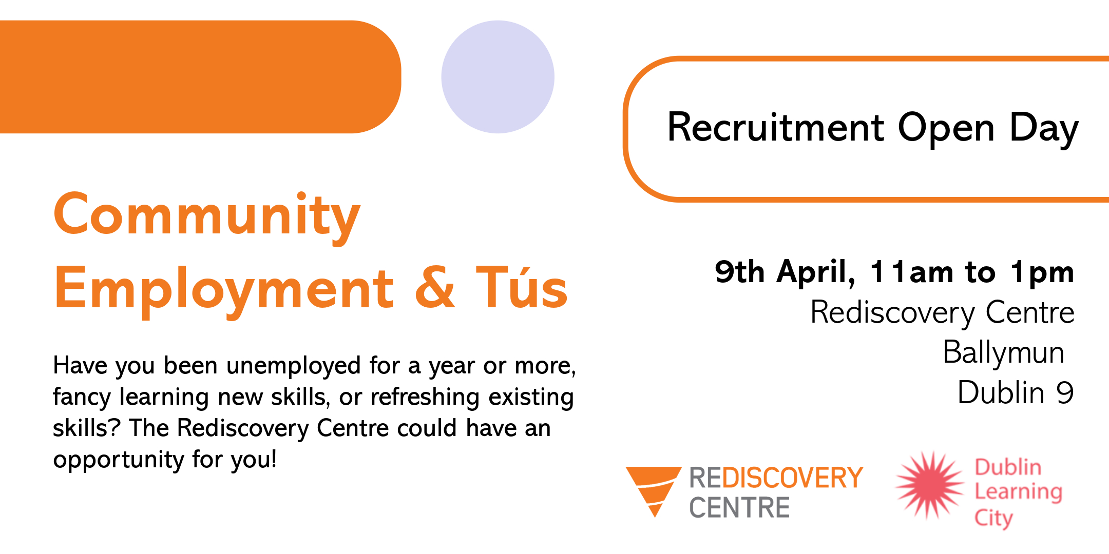 DubLearningCity's tweet card. Have you been unemployed for a year or more? Keen to learn new skills or refresh existing ones? The Rediscovery Centre might have just the opportunity for you! As part of the Dublin Learning City...