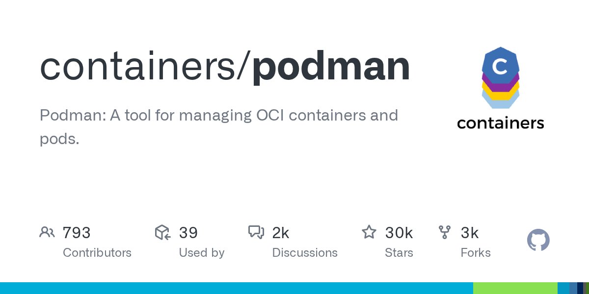 0xheartcode's tweet card. Podman: A tool for managing OCI containers and pods. - containers/podman