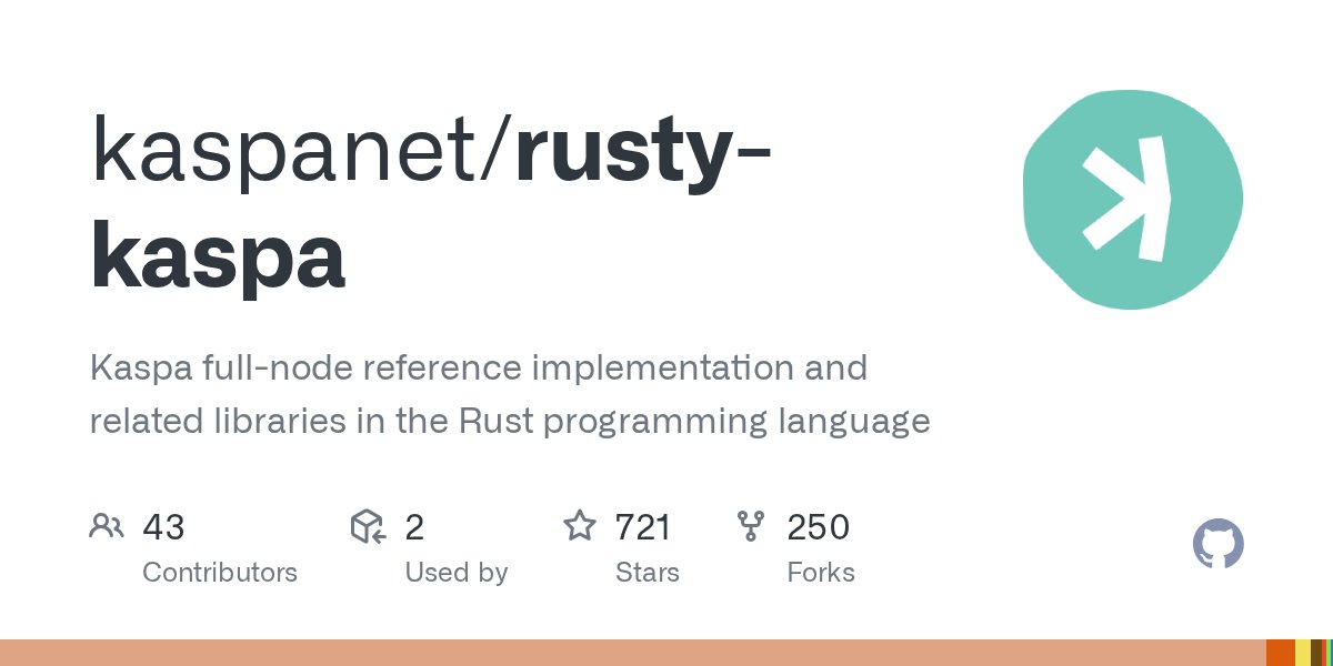 zacharybalbin's tweet card. Kaspa full-node reference implementation and related libraries in the Rust programming language - kaspanet/rusty-kaspa