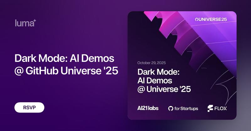 reactiverobot's tweet card. End GitHub Universe '25 with a bang! Join us for an evening filled with conversation and AI demos from the startup community's most inspiring builders RSVP…