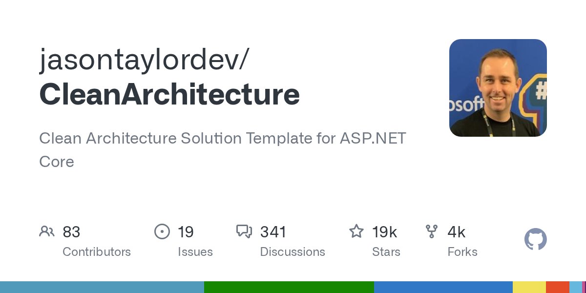 jasontaylordev's tweet card. Clean Architecture Solution Template for ASP.NET Core - jasontaylordev/CleanArchitecture