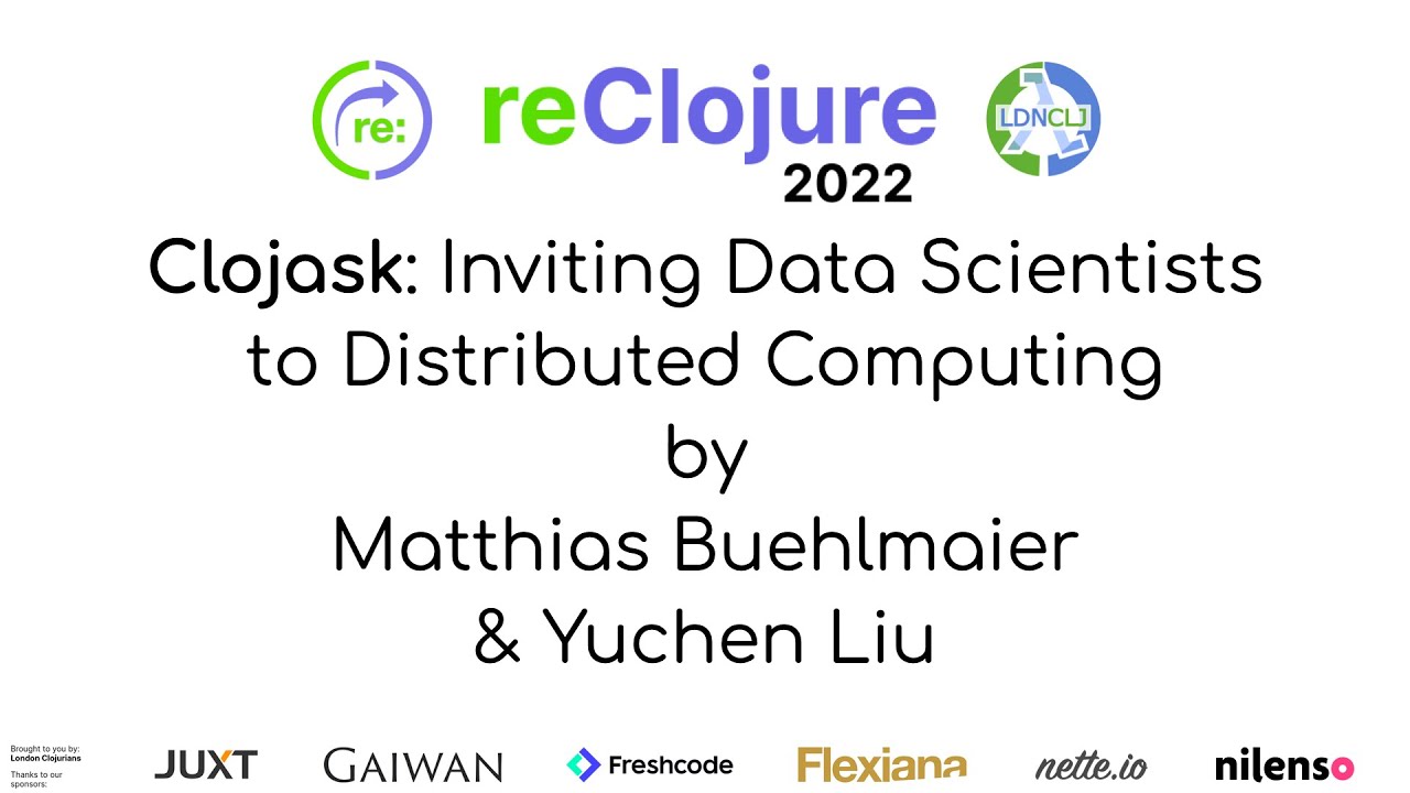 reClojure's tweet card. Clojask: Inviting Data Scientists to Distributed Computing (by...