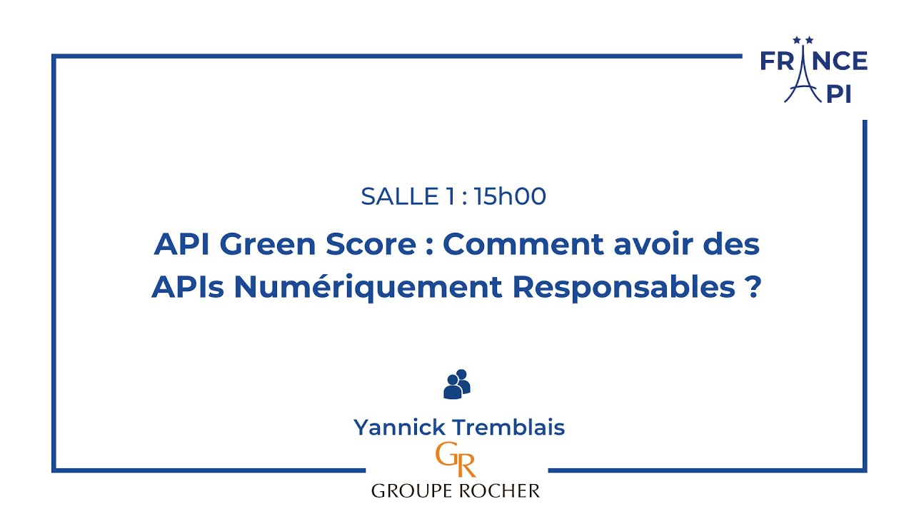 FranceApi's tweet card. REPLAY - API Green Score : Comment avoir des APIs Numériquement...