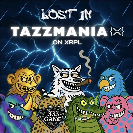 TAZZ_XRP's tweet card. A special NFT collection featuring TAZZ and his crew — dropped into the untamed wild chaos of TAZZMANIA.