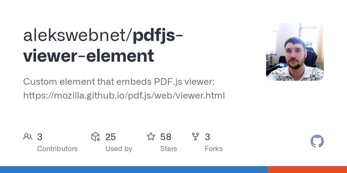 alekswebnet's tweet card. Custom element that embeds PDF.js viewer: https://mozilla.github.io/pdf.js/web/viewer.html - alekswebnet/pdfjs-viewer-element