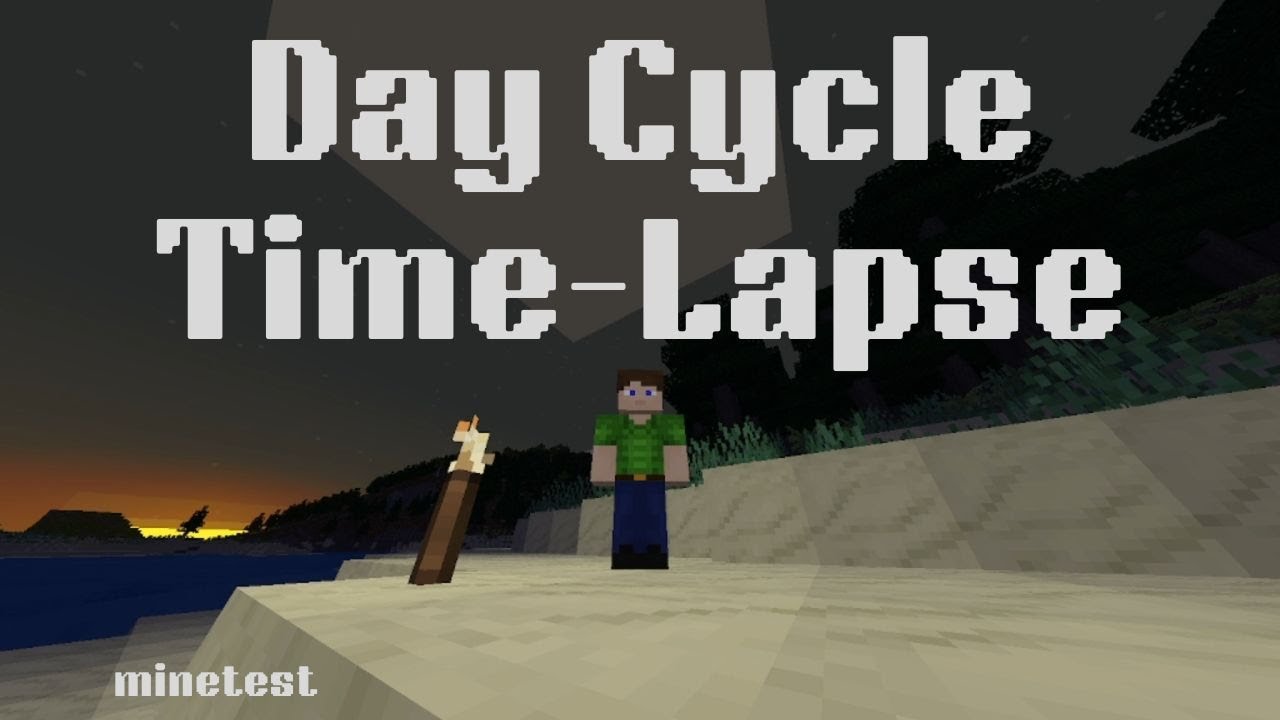 ZeThePlayer's tweet card. A Day in Minetest: Time-Lapse