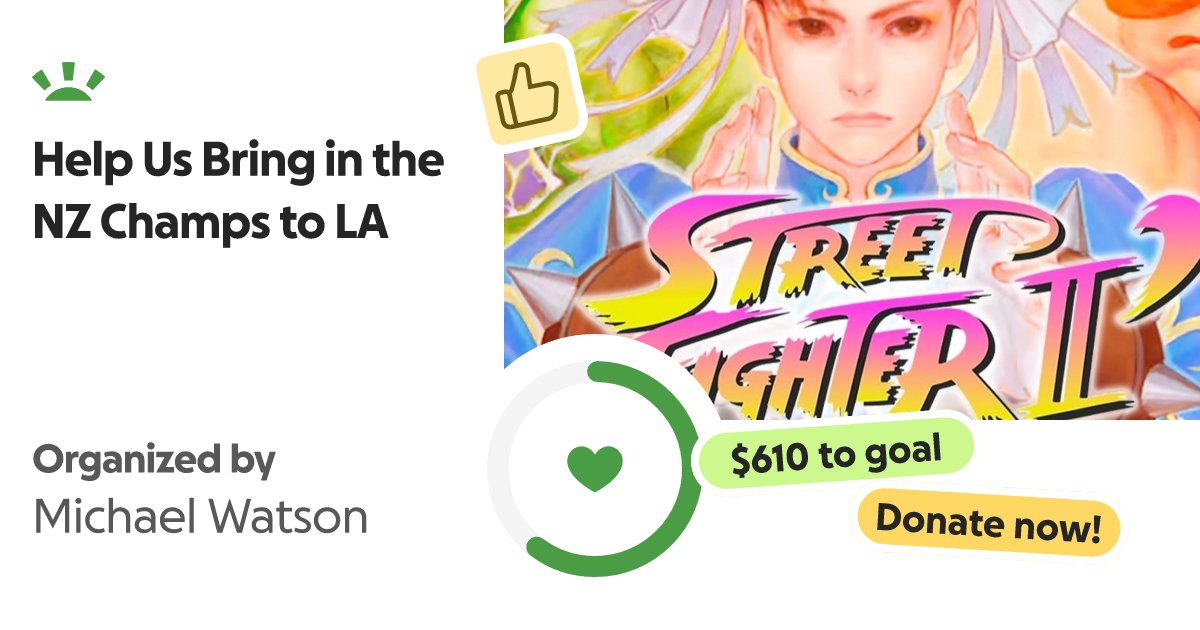 SuperDojo's tweet card. Hello Everyone, This is Mike Watson, your very old-school SF champ from a … Michael Watson needs your support for Help Us Bring in the NZ Champs to LA