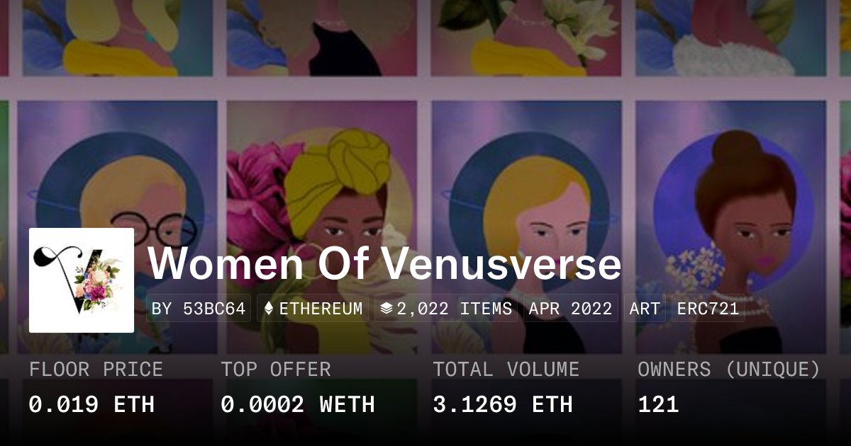 venusventuresio's tweet card. Women of Venusverse Genesis Collection represents 2,022 beautiful women of various backgrounds across the world who have been brought together under one first of its kind validated art collection....