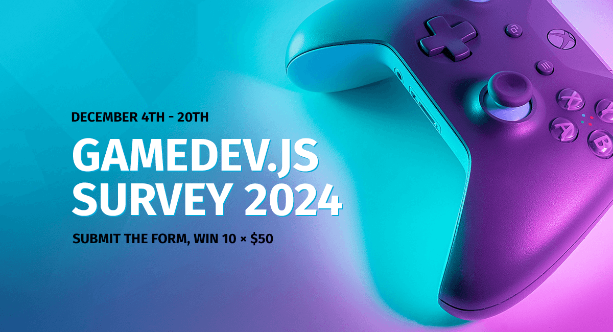 cokeandcode's tweet card. This is the fourth year of the Gamedev.js Survey which started all the way back in 2021. Once again, before opening the form, we've updated the questions and answers to have them as relevant as...
