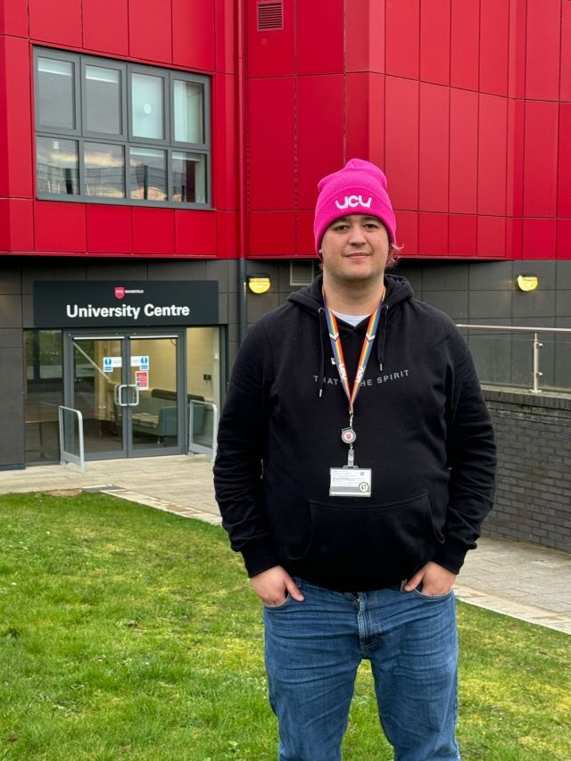 illdoitanyway's tweet card. Chris in UCU pink beanie outside NTU I started working with Rhiannon when I started being involved with the East Midlands Regional Committee, and at my first congress in 2023. As one of our Midland…