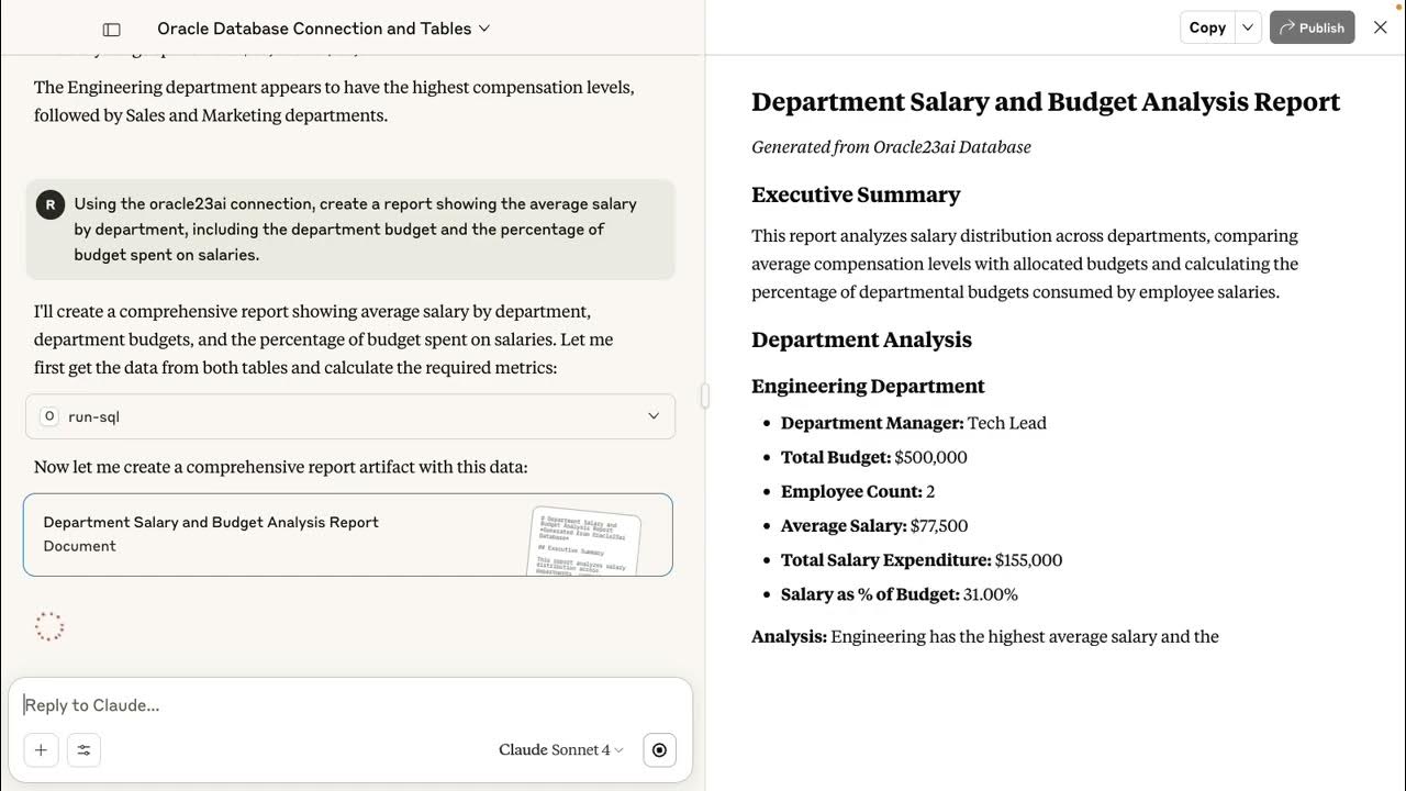 RonEkins's tweet card. Oracle SQLcl Model Context Protocol (MCP), Claude and Oracle Database...