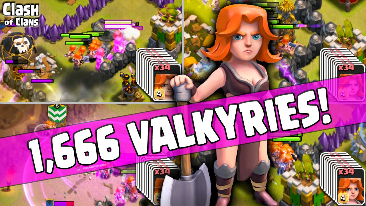 GaladonGaming's tweet card. Clash of Clans ♦ 1,666 Valkyries! ♦ A CRAZY Clan War in Clash of...