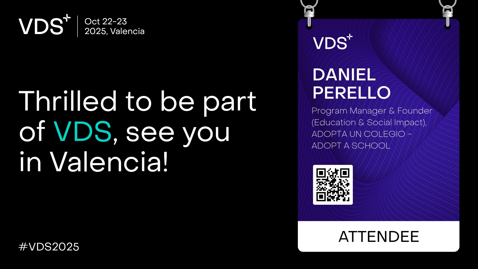 _daniVLC_'s tweet card. Thrilled to be part of VDS, see you in Valencia!