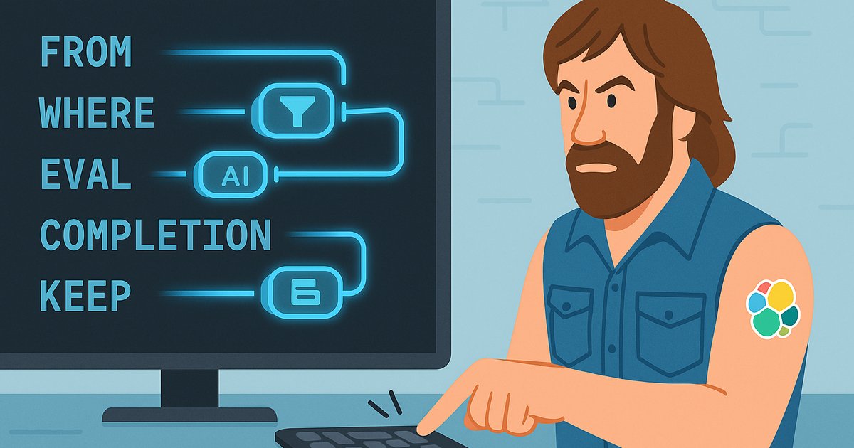 elastic's tweet card. Discover how to use the ES|QL COMPLETION command to turn your Elasticsearch data into creative output using an LLM in just a few lines of code.