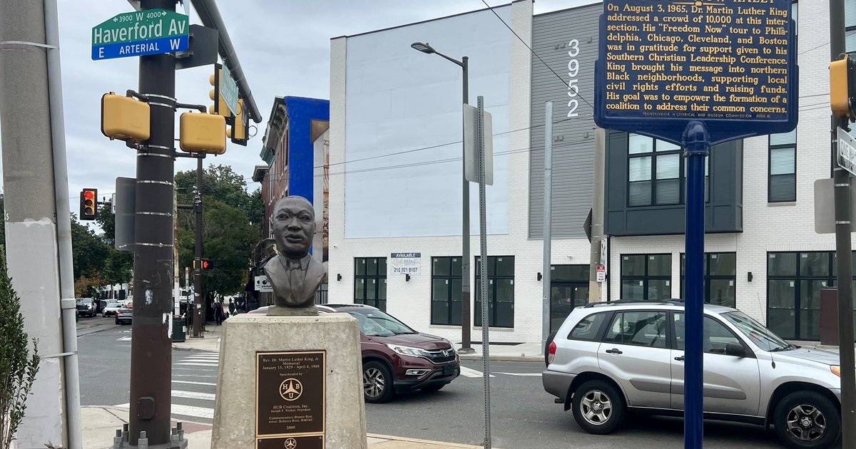 thephillyvoice's tweet card. The original artist on Monday will start re-creating the depiction of the civil rights leader's 1965 speech on the Freedom Now tour.