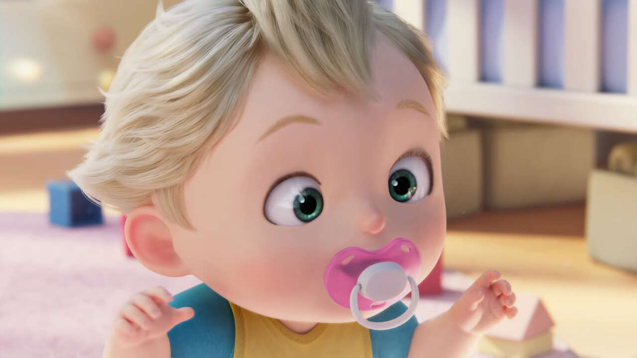 GameSpot's tweet card. The four-minute video, titled "Close to You," depicts a baby chasing after their pacifier.