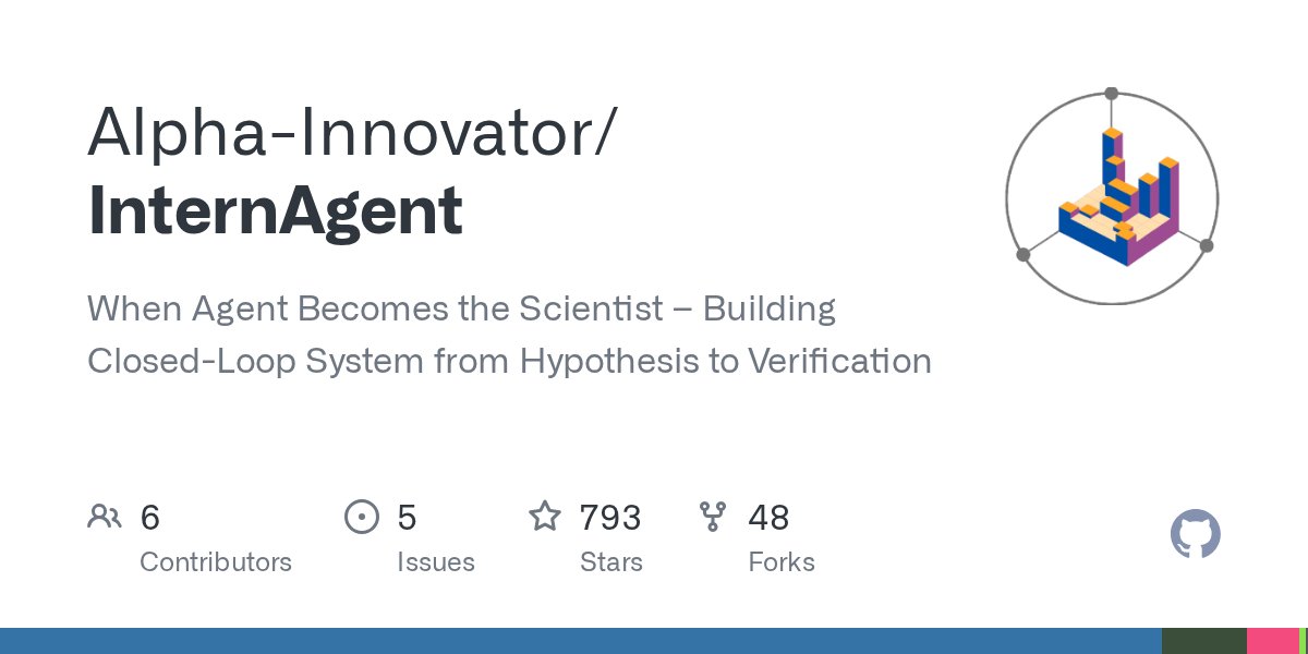 cordobasunset's tweet card. When Agent Becomes the Scientist – Building Closed-Loop System from Hypothesis to Verification - Alpha-Innovator/InternAgent